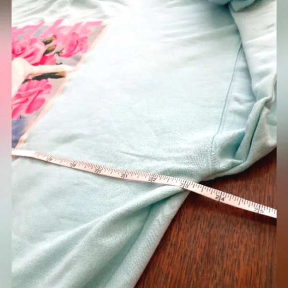 Selkie Blue Crew Neck Sweater with Pink Floral Design - Picture 6 of 7